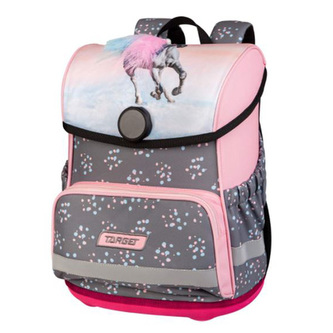 Školní aktovka Target, Kůň, šedo/řůžový