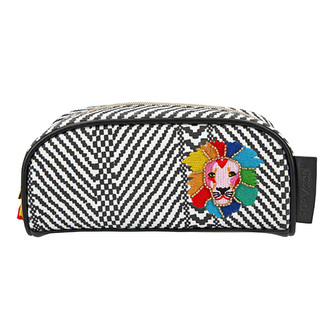 Jednoduchý penál Top Model, Bílo-černý, se lvem