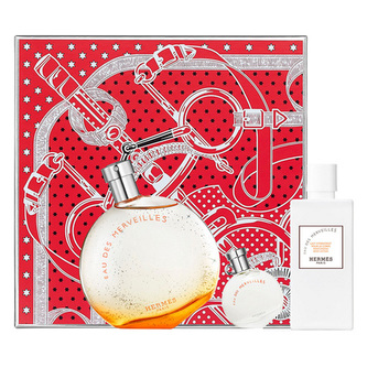 Dárková sada Hermés, Eau des Merveilles, EDT 100 ml, EDT 7.5 ml, tělové mléko 80 ml