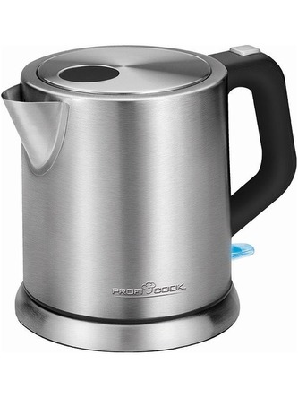 Rychlovarná konvice ProfiCook, PC-WKS 1106, nerez, 360° konektor, 1 L, skryté nerez topné těleso, ochrana proti přehřátí a odpařování, 1850/2200 W