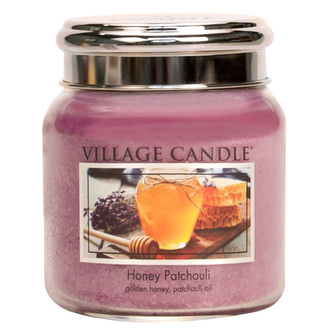 Svíčka ve skleněné dóze Village Candle, Med a pačuli, 454 g