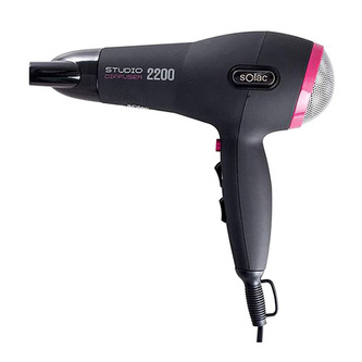 Vlasový vysoušeč Solac, SH7082, měkká rukojeť, difuzér, 2 úrovně výkonu, 3 teplotní úrovně, tlačítko studeného vzduchu, závěsné oko, 2200 W