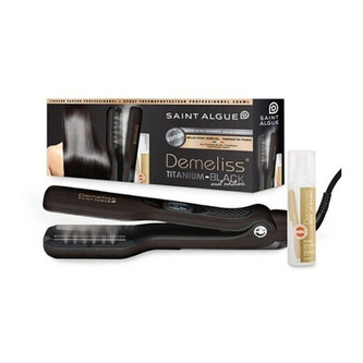 Žehlička na vlasy Demeliss, 3993, Titanum Black, parní, titanové desky, sprej na vlasy 200 ml, 85 W