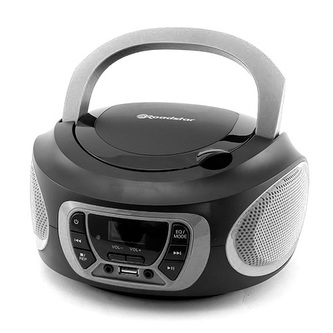 Přehrávač Roadstar, CDR-365U/SL, přenosný, CD/MP3, rádio PLL, USB, AUX IN, CD, displej, výstup na sluchátka, 2x2 W