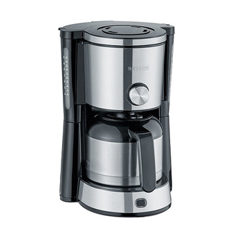 Kávovar Severin, KA 4845, nastavení aroma, provedení z nerezové oceli, výměnný filtr 1 x 4, s uzávěrem proti odkapávání, ukazatel hladiny vody, 1000 W