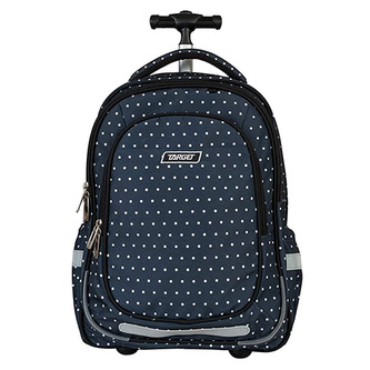 Školní batoh trolley Target, Barva tmavě modrá, s puntíky