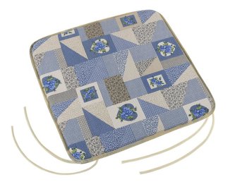 Sedák EMA hladký - patchwork modrý - 40x40 cm, hladký