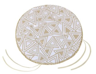 Sedák Adéla kulatý hladký - trojúhelníky béžové - průměr 40 cm, výška puru 2 cm