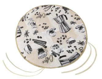 Sedák EMA kulatý hladký - kafíčko - průměr 40 cm, výška puru 2 cm