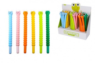 Pero gelové housenka 20,5cm 6 barev 30ks v boxu