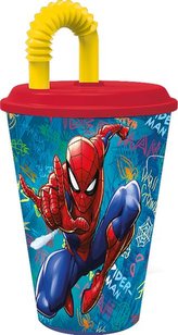 KELÍMEK S BRČKEM SPIDERMAN 430 ML, PLAST