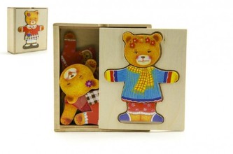 Šatník vkládačka medvěd dřevo 12,5x14x4cm 12m+