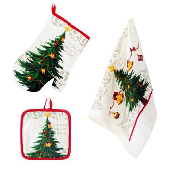 KUCHYŇ.VÁNOČNÍ SET-UTĚRKA,CHŇAPKA,RUKAVICE-STROMEK