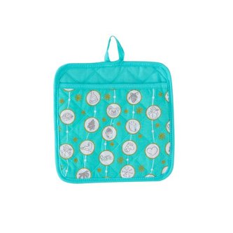 CHŇAPKA KUCHYŇSKÁ MALÁ VÁNOČNÍ "TYRKYS" 20X20CM