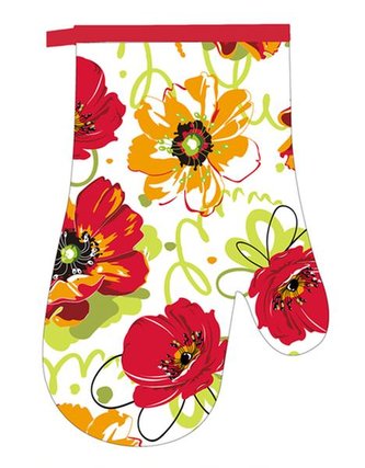 CHŇAPKA KUCHAŘSKÁ BEZ MAGNETU 18X27 ČERVENÉ KVĚTY