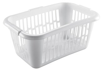 KOŠ NA ČISTÉ PRÁDLO,PLAST,60X40X25 CM, BÍLÁ