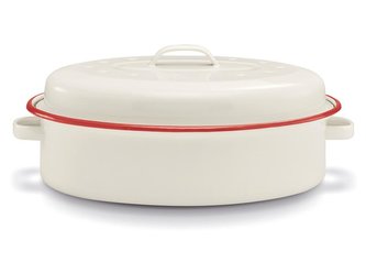 PEKÁČ S POKLICÍ KF BOHEME 34CM SMALTOVANÁ OCEL ČER