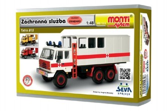 Stavebnice Monti 12.3 Tatra 815 Ambulance Záchranná služba 1:48 v krabici 22x15x6cm