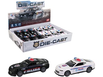 Auta policejní, 12 ks v boxu, 12,5 x 4,5 x 4 cm