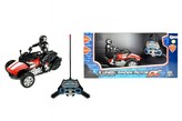 Tříkolka motorka RC plast 20cm na baterie na dálkové ovládání se světlem v krabici