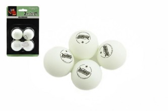 Míčky na stolní tenis/ping pong bílé 4cm 4 ks na kartě