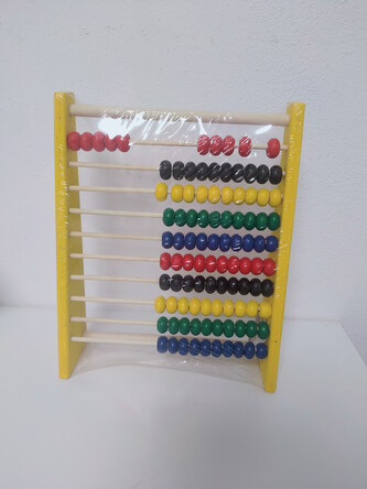 Liczydło 100 koralików, drewno, 15×20×5 cm