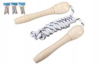 Švihadlo 220cm s dřevěnou rukojetí nastavitelné v sáčku 12x21x2cm