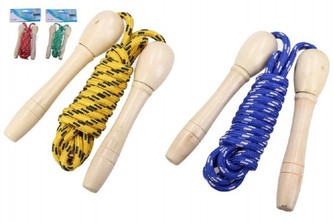 Švihadlo 240cm s dřevěnou rukojetí nastavitelné v sáčku 12x21x2cm