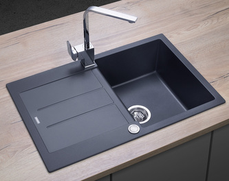 DG10C45dg Dřez granitový s odkapem Cubis TMAVĚ ŠEDÝ DG10C45dg Dřez granitový s odkapem Cubis TMAVĚ ŠEDÝ