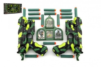 Sada pistole 2ks + pěnové náboje 16ks plast v krabici 50x25x5cm