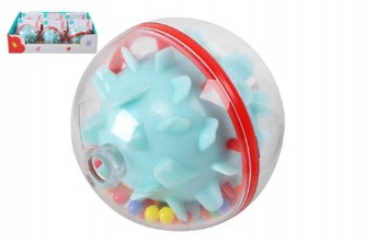 Chrastítko koule plast 7cm 9ks v boxu 6m+