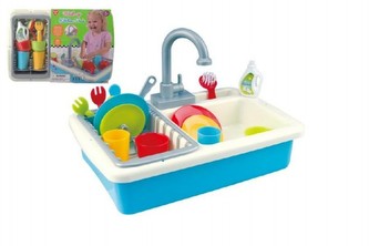 Dřez na mytí nádobí + kohoutek na vodu na baterie 20ks plast 41x28x10cm v sáčku