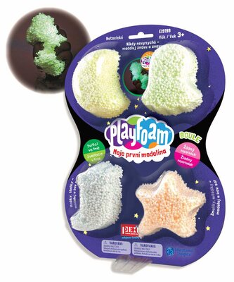 PlayFoam Modelína/Plastelína kuličková svítící ve tmě 4 barvy na kartě 19x26x3cm PlayFoam Modelína/Plastelína kuličková svítící ve tmě 4 barvy na kartě 19x26x3cm