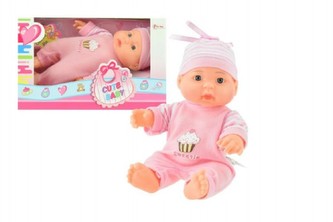 Miminko/panenka plast 22cm pevné tělo v krabici