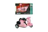 Motorka side růžová kov 12cm na zpětný chod v krabičce 15x10x10cm
