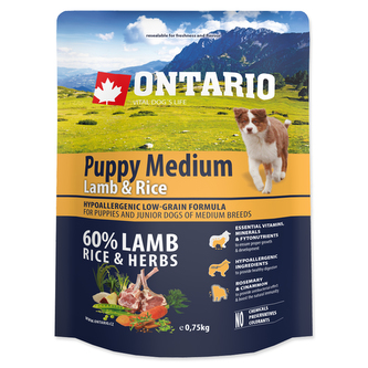 ONTARIO Puppy Medium Lamb & Rice