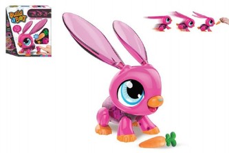 Build a Bot králíček/robot sada plast 20ks na baterie v krabici 30x28x5,5cm