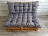 Paletové prošívané sezení PIETRO SET - sedák 120x80 cm, opěrka 120x40 cm, barva šedá, Mybesthome
