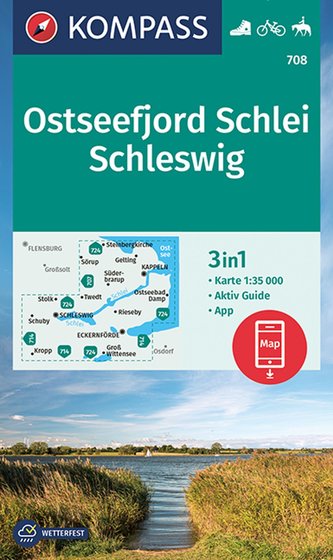 KOMPASS Wanderkarte 708 Ostseefjord Schlei, Schleswig 1:35000