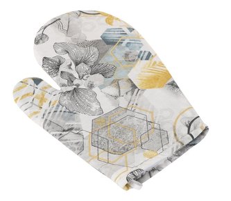 Kuchyňská chňapka - trojúhelníky šedé - chňapka 28x18 cm