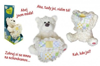 Medvídek Kuk plyš 26cm na baterie se zvukem v krabici 17x48x23cm CZ design