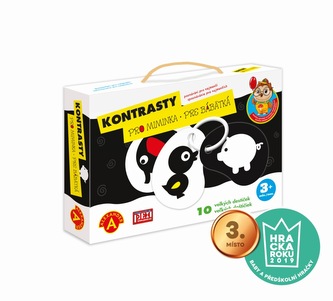 Kontrasty pro miminka poznávání pro nejmenší 10ks destiček