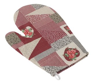 Kuchyňská chňapka - patchwork bordový - chňapka 28x18 cm