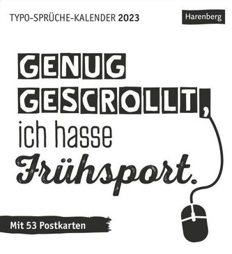 Typo-Sprüche-Kalender Postkartenkalender 2023