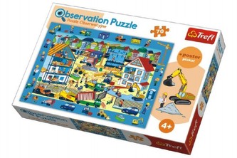 Puzzle "Hledání předmětů" Na Staveništi 48x34cm 70dílků v krabici 33x23x6cm