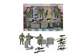 Sada vojenská vojáci s doplňky plast v krabici 35x25x4cm