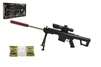 Pistole skládací plast 72cm na měkké vodní kuličky 7-8mm v krabici 49x25x6cm