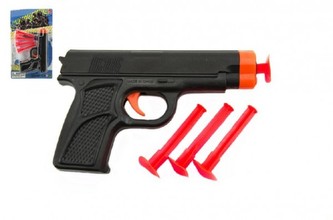 Pistole na přísavky plast 14cm na kartě 13x22x2cm