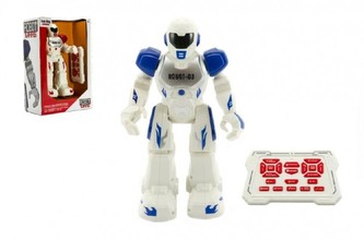 Robot chodící a tancující s ovladačem na baterie + USB kabel plast 25cm v krabici 25x32x11cm