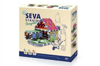Stavebnice Seva Stavíme Bungalov plast 548 dílků v krabici 35x33x7cm